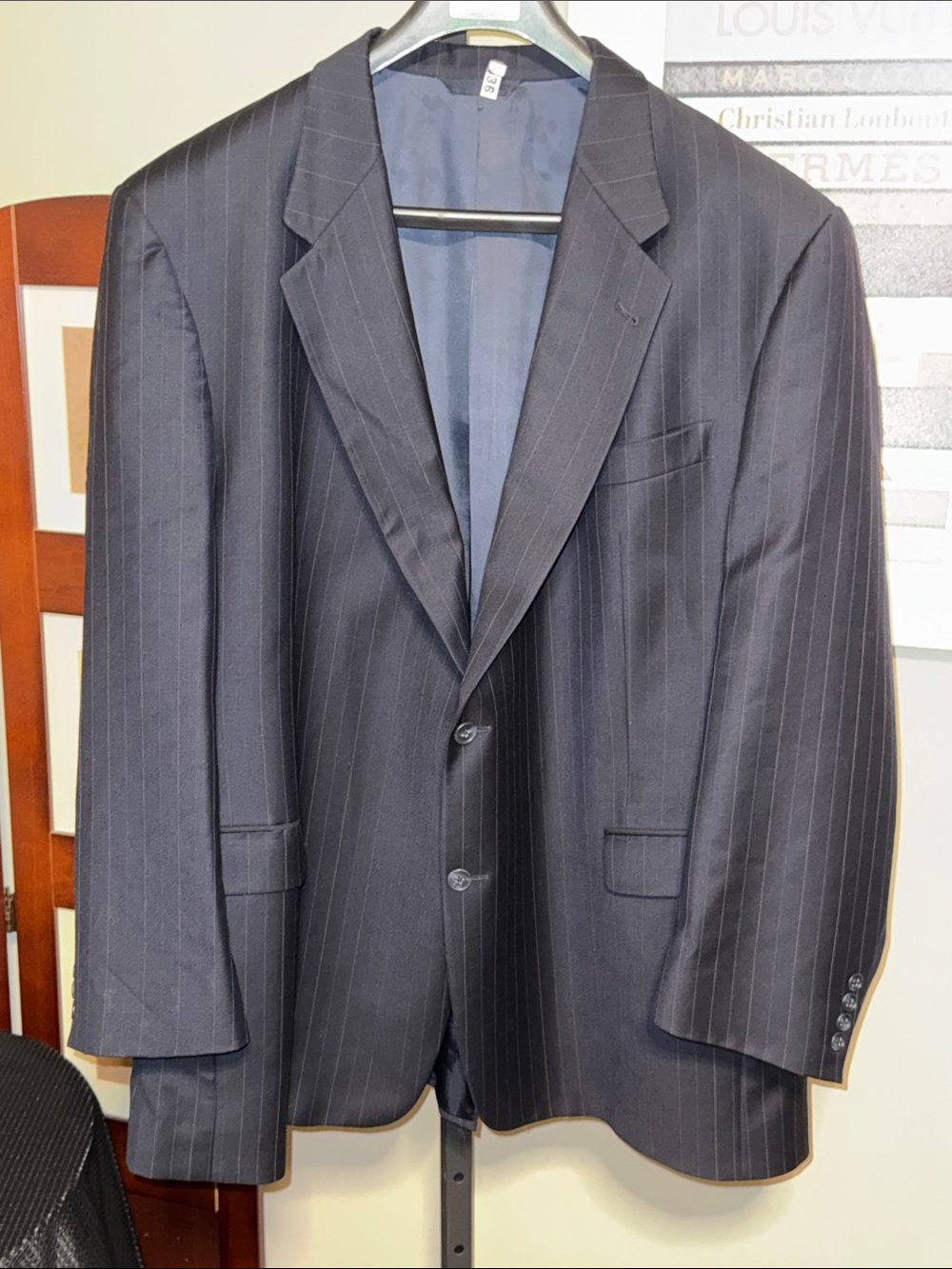 Burberry Men's Navy Pinstripe Two-Button Suit Jacket